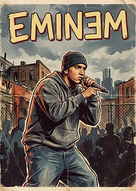 Eminem Rap Battle Vintage Poster