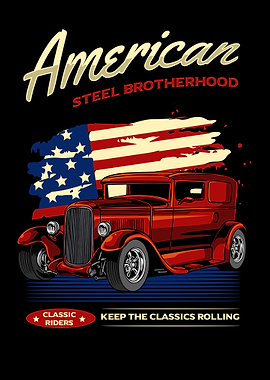American Steel Brotherhood Hot Rod Poster