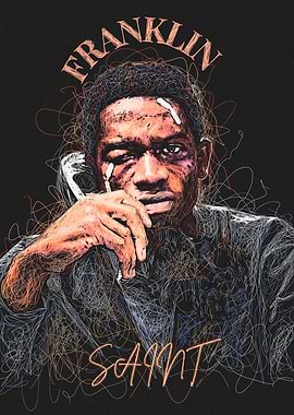 Franklin Saint Scribble Art Portrait