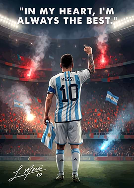 Lionel Messi Argentina Stadium Poster
