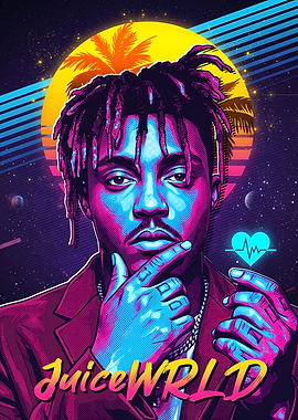 Juice WRLD Synthwave Portrait