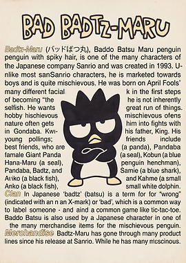 Bad Badtz-Maru Character Profile Poster