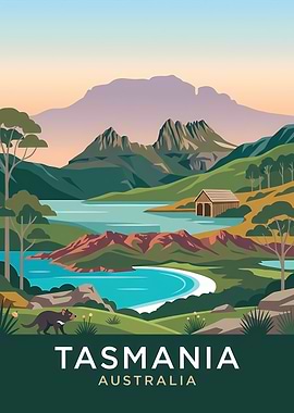 Tasmania Australia Travel Poster