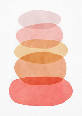 Minimalist Abstract Stacked Warm Shapes
