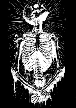 Melting Skeleton Illustration