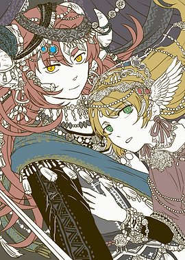 Ornate Fantasy Characters Illustration