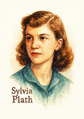 Watercolor Portrait of Sylvia Plath
