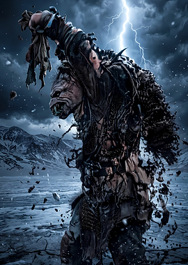 Fierce Orc Warrior in Storm