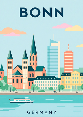 Bonn Germany Travel Poster