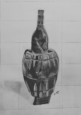 Haiti Vessel Charcoal Art