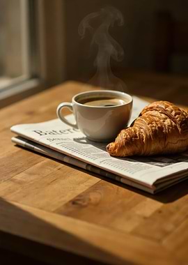 Morning Coffee and Croissant Breakfast