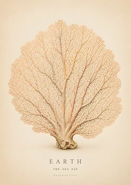 Gorgonian Sea Fan Marine Biology Science Poster
