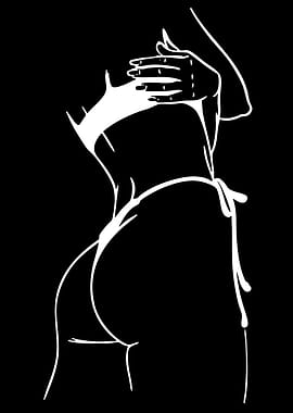 Minimalist White Line Art Silhouette