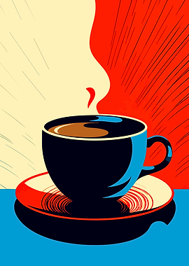 Pop Art Coffee Cup Illustration