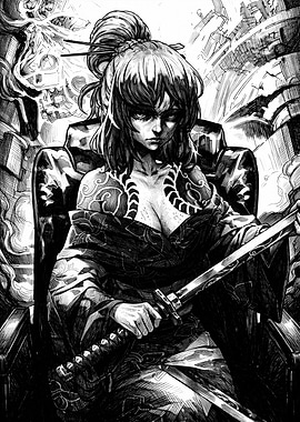 Samurai Woman with Katana