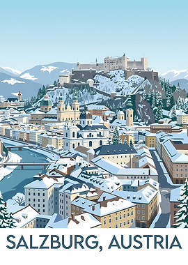 Winter View of Salzburg Austria