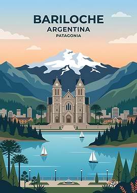 Bariloche Argentina Travel Poster