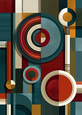 Geometric Abstract Circles and Stripes
