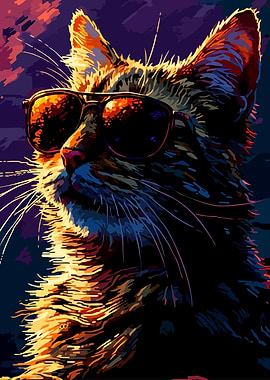 Cool Cat Wearing Sunglasses