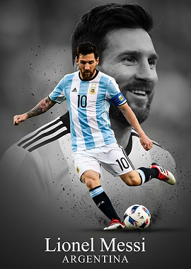 Lionel Messi Argentina Soccer Poster