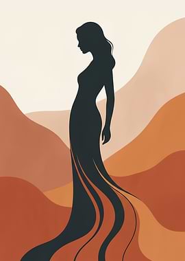 Minimalist Silhouette of a Woman