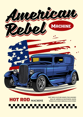 American Rebel Hot Rod Poster