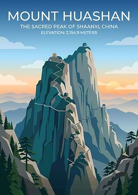 Mount Huashan Travel Poster