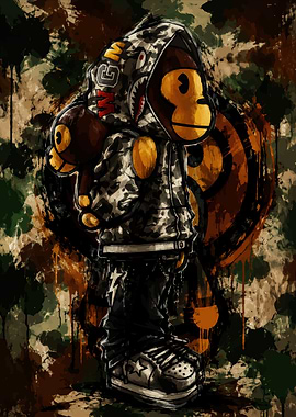 BAPE Baby Milo Camo Hoodie Art