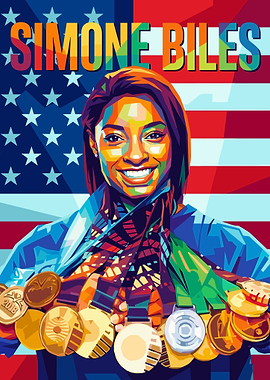 Simone Biles Pop Art Portrait