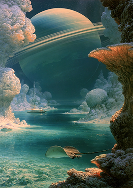Surreal Alien Ocean Planet Landscape