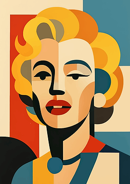 Geometric Pop Art Marilyn Monroe Portrait
