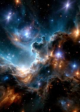 Vibrant Deep Space Nebula