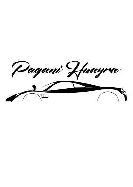 Pagani Huayra Minimalist Car Silhouette