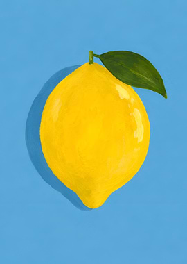 Bright Yellow Lemon Illustration