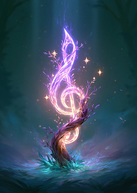 Magical Glowing Treble Clef Tree