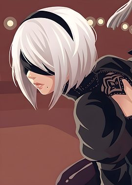 2B from NieR: Automata Portrait
