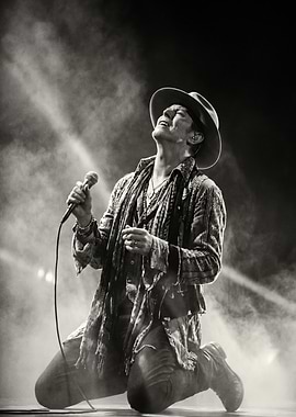Singer performing on stage