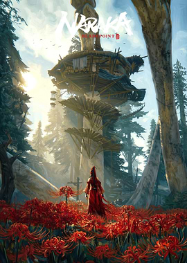 Naraka Bladepoint Red Flower Forest