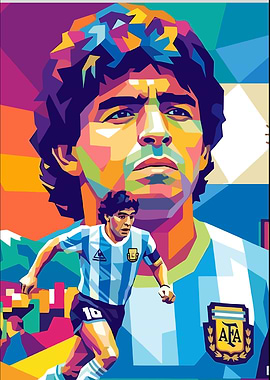 Diego Maradona Pop Art Portrait