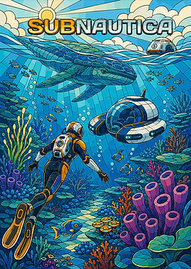 Subnautica Underwater Exploration Art
