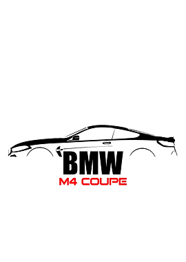 BMW M4 Coupe Minimalist Line Art