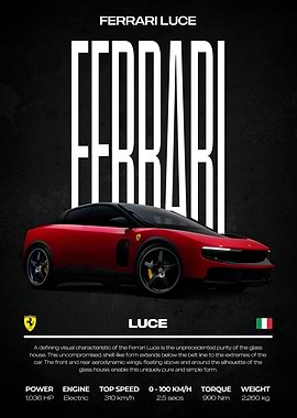 Ferrari Luce Car Poster