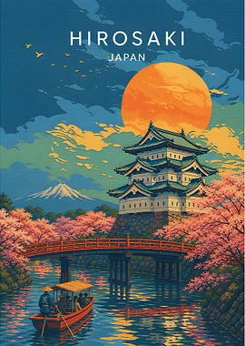 Hirosaki Japan Travel Poster