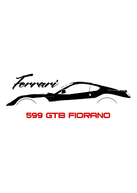 Ferrari 599 GTB Fiorano Silhouette Poster