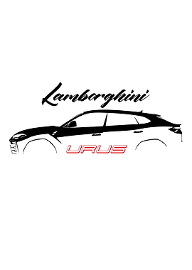 Lamborghini Urus Minimalist Car Silhouette