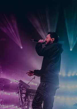 Mike Shinoda performing on stage