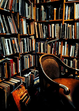 Cozy Vintage Library Reading Nook