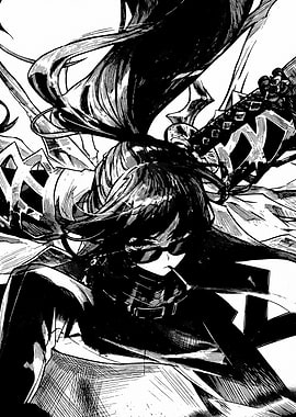 Black and White Anime Swordswoman