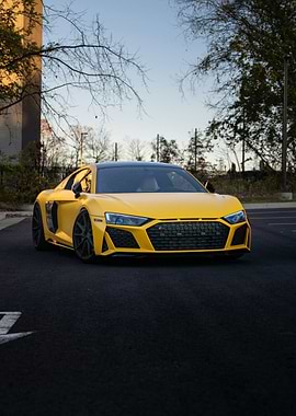 Yellow Audi R8 Sports Car