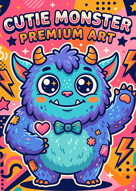 Cute Monster Premium Art Poster